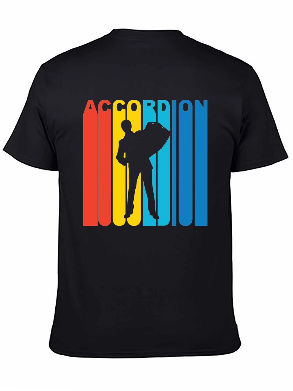 Retro Accordion Player Graphic T-Shirt