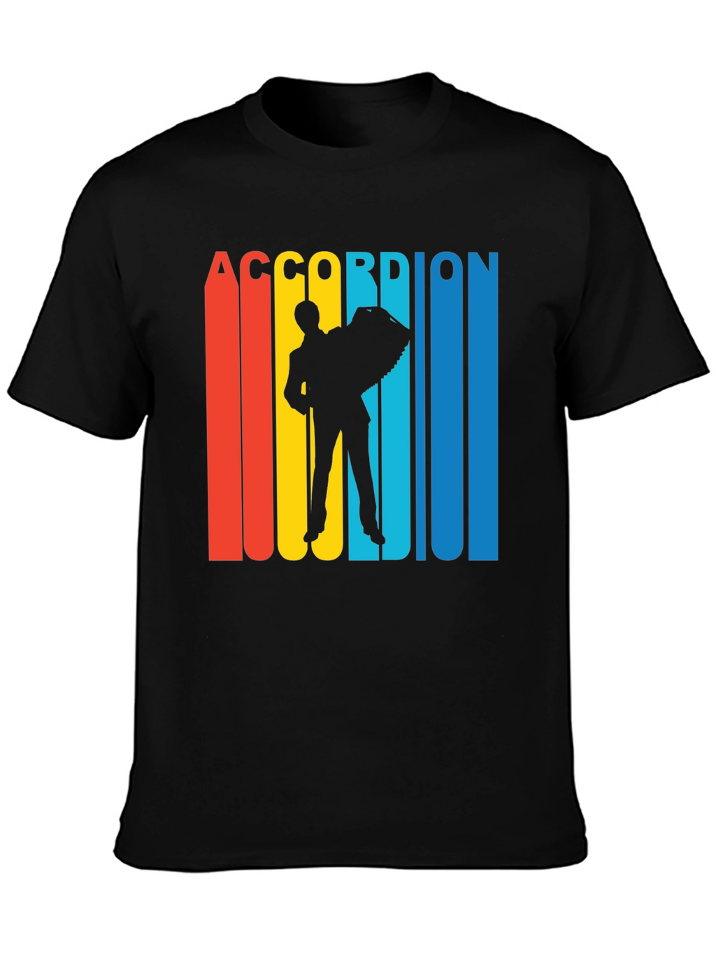 Retro Accordion Player Graphic T-Shirt