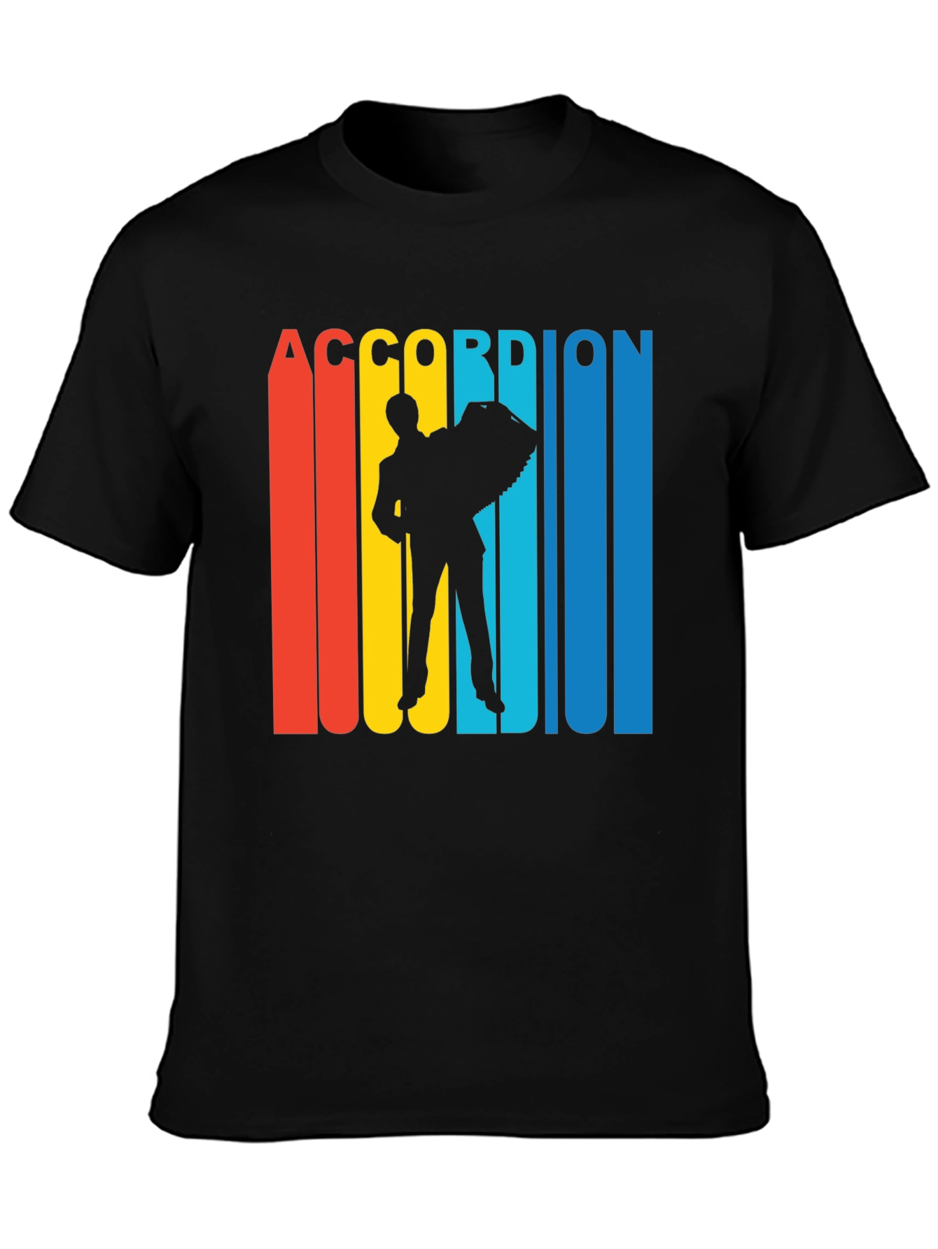 Retro Accordion Player Graphic T-Shirt