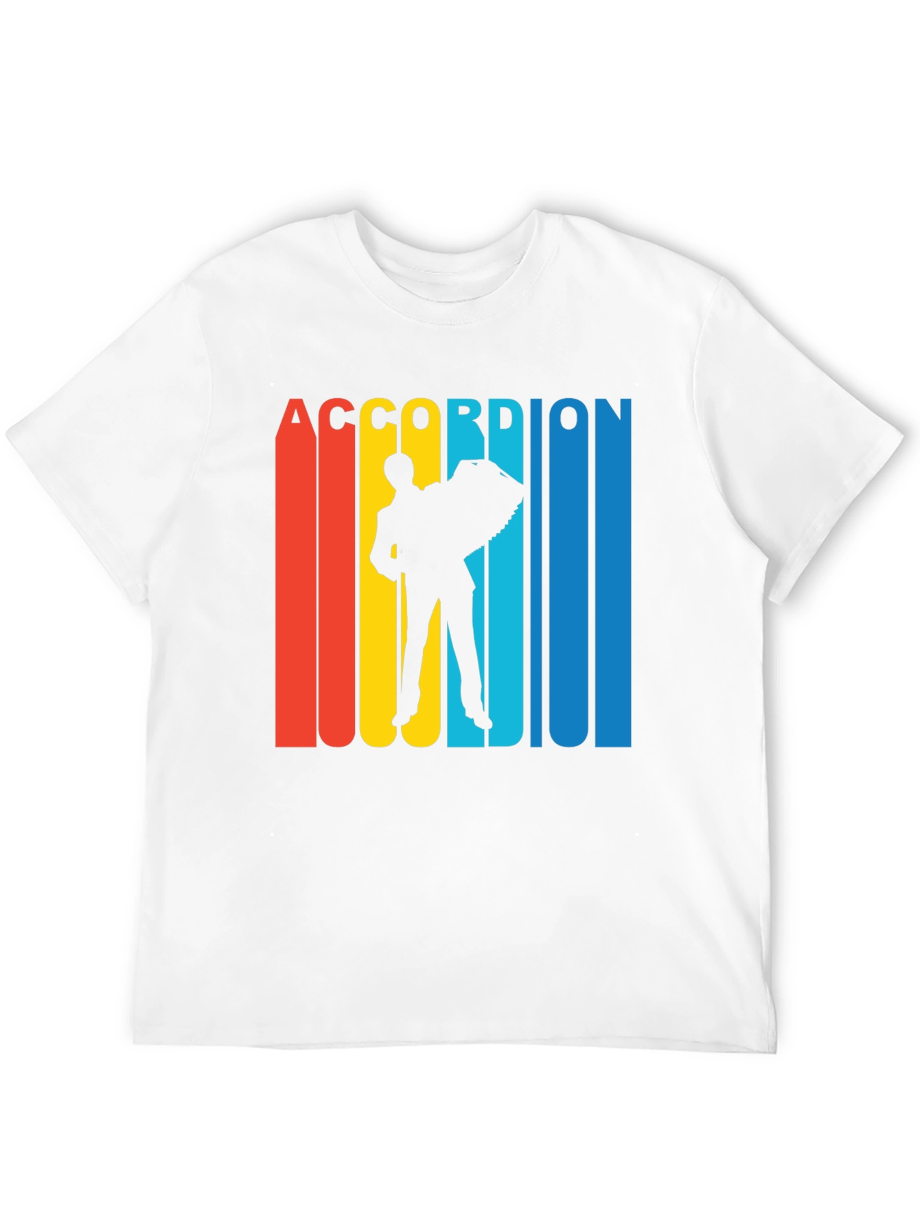 Retro Accordion Player Graphic T-Shirt