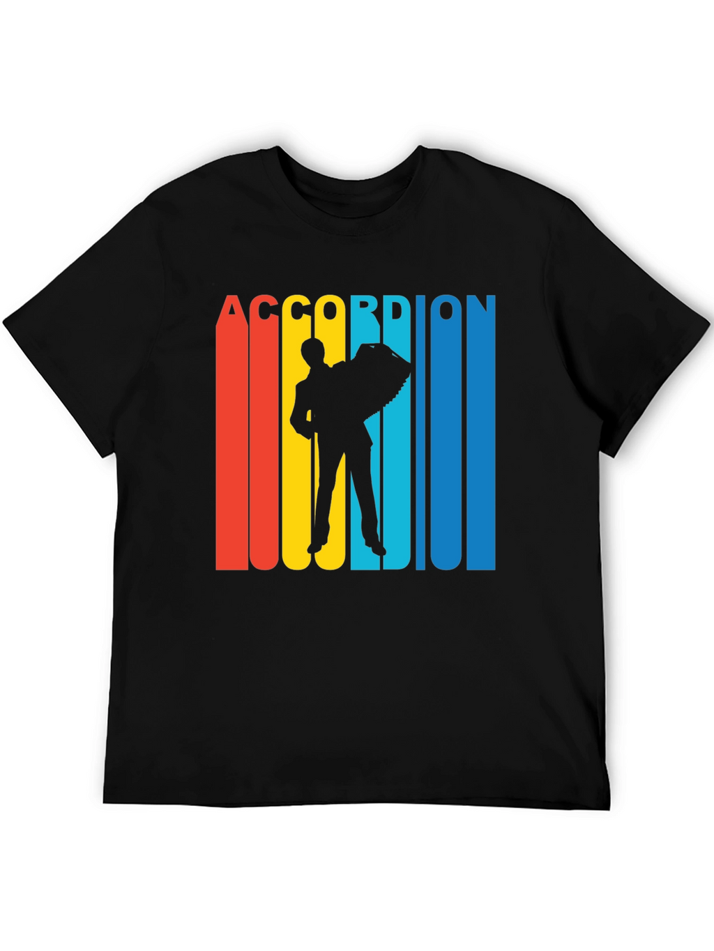 Retro Accordion Player Graphic T-Shirt