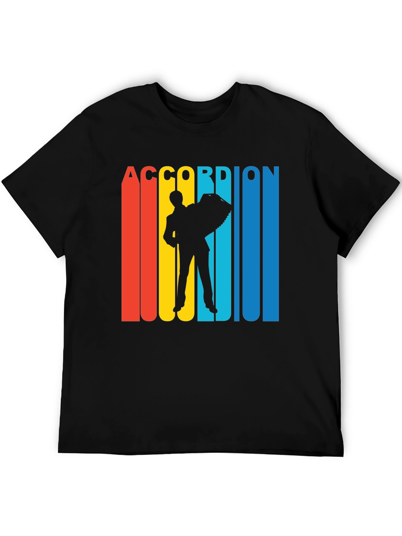 Retro Accordion Player Graphic T-Shirt