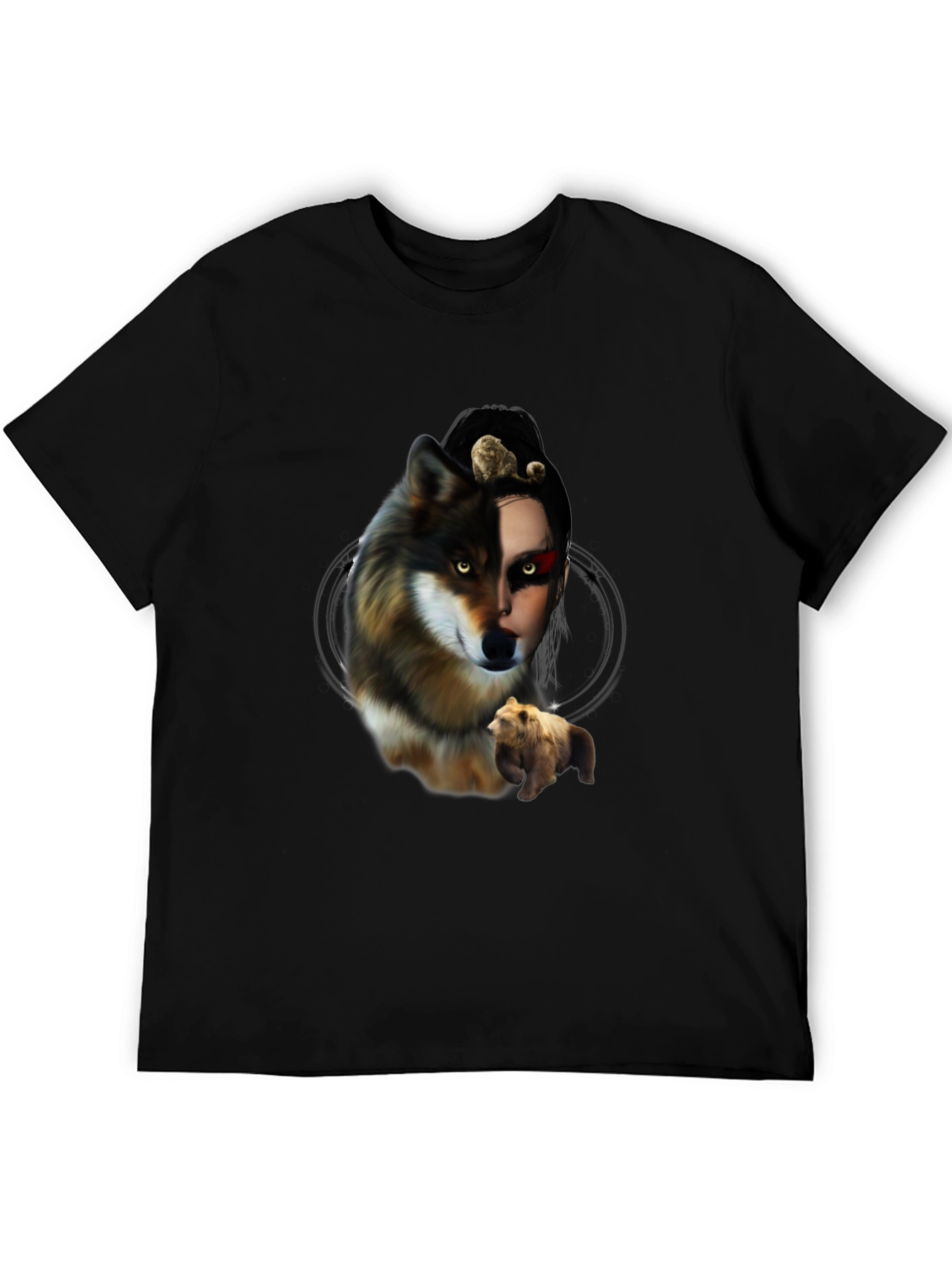 Wolf & Bear T-Shirt - Nature Inspired Graphic Tee