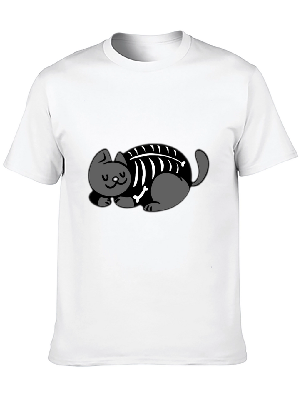 Cool Cat Skeleton Graphic T-Shirt