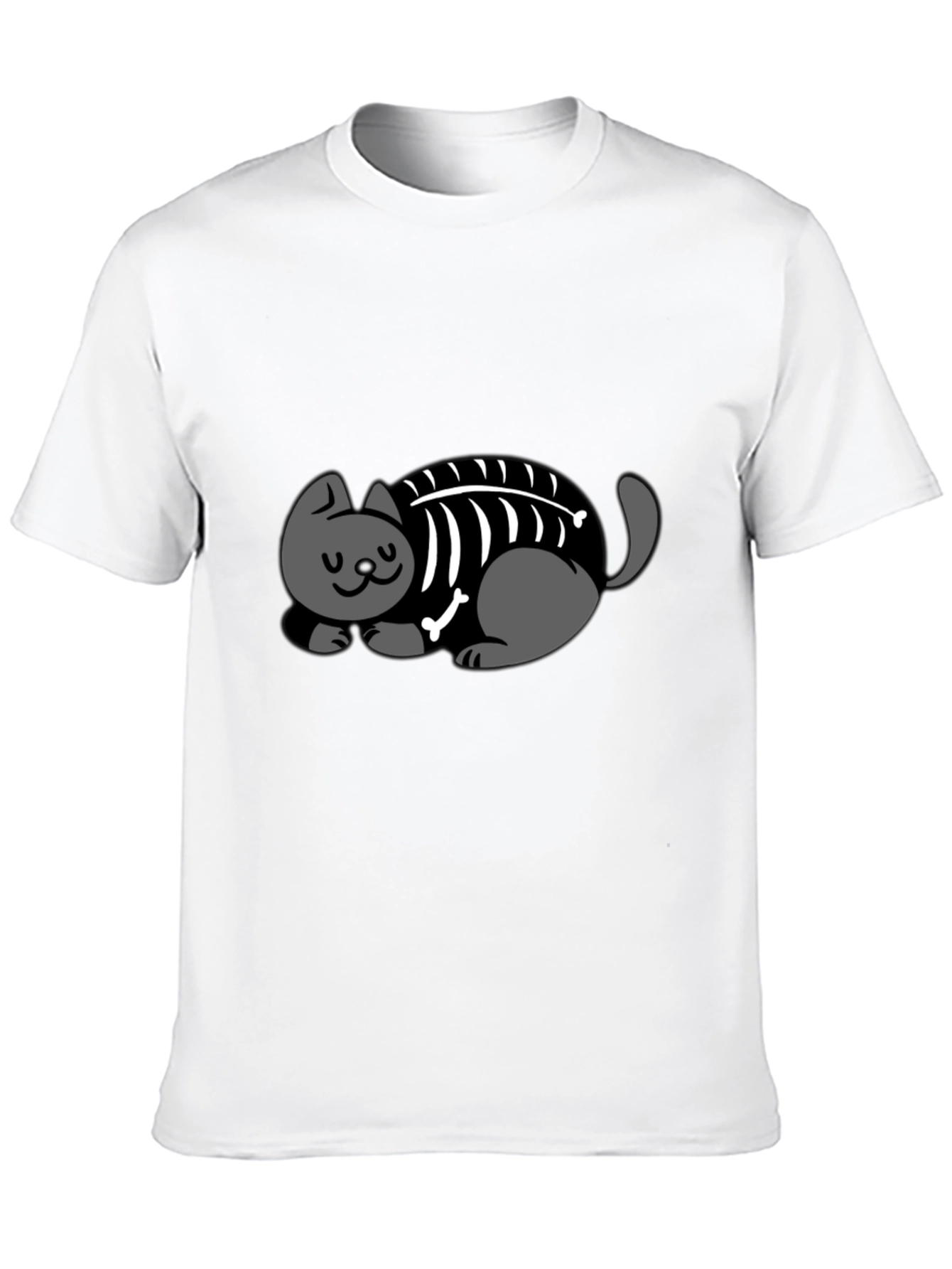 Cool Cat Skeleton Graphic T-Shirt