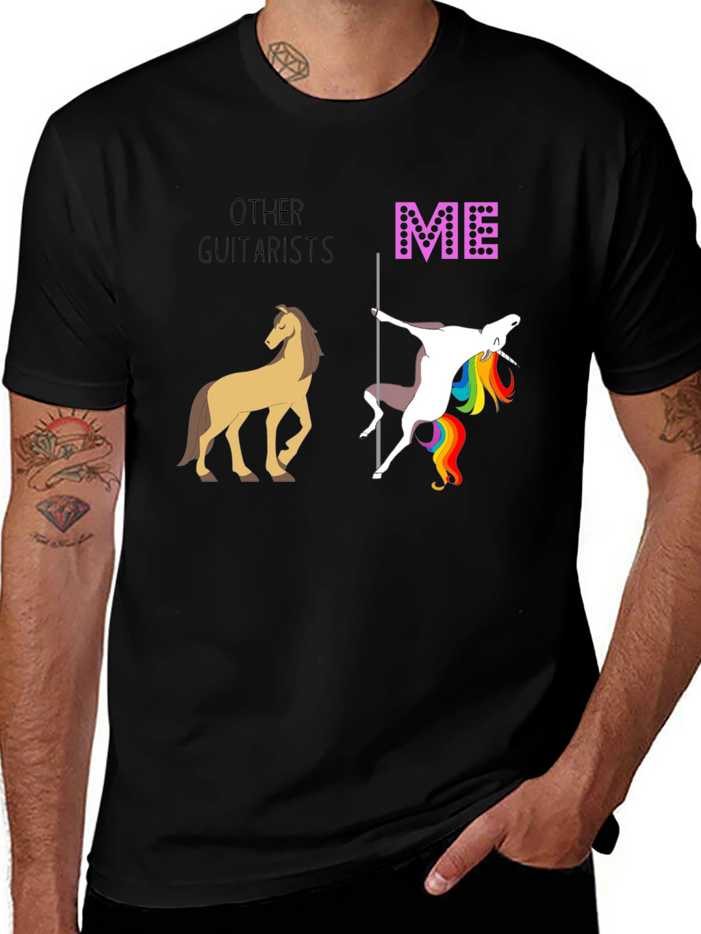 Funny Guitarist T-Shirt: Other Guitarists vs. Me Design