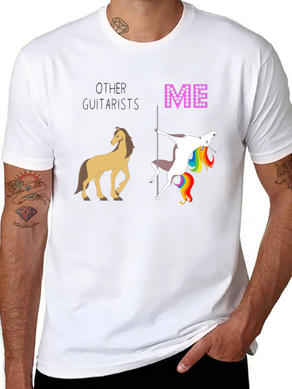 Funny Guitarist T-Shirt: Other Guitarists vs. Me Design