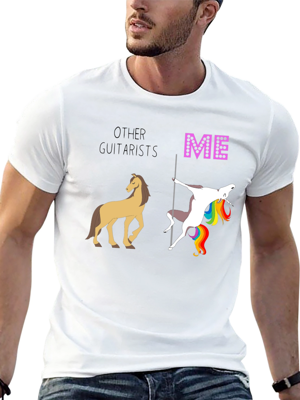 Funny Guitarist T-Shirt: Other Guitarists vs. Me Design