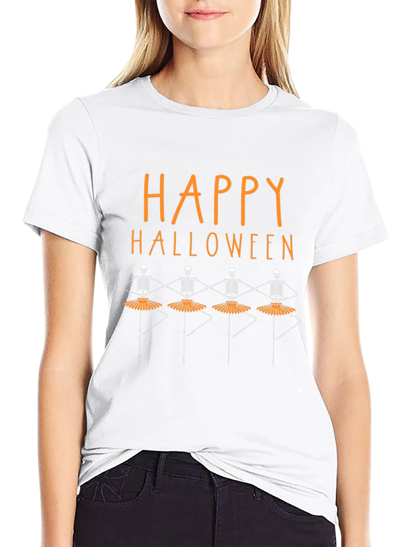 Happy Halloween Skeleton Ballerina T-Shirt