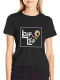 Love Life Graphic Print Black T-Shirt
