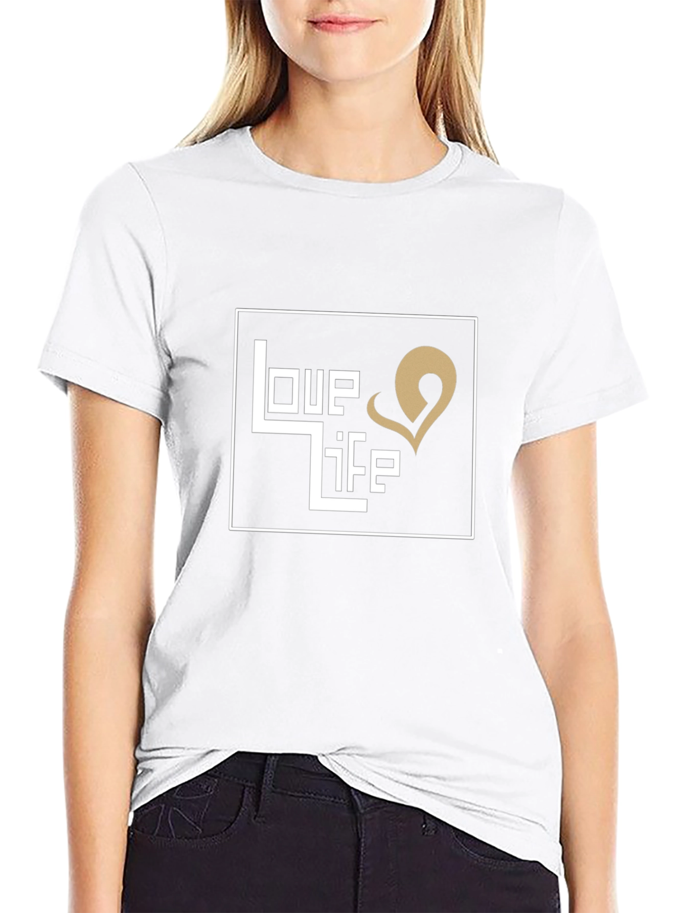 Love Life Graphic Print Black T-Shirt