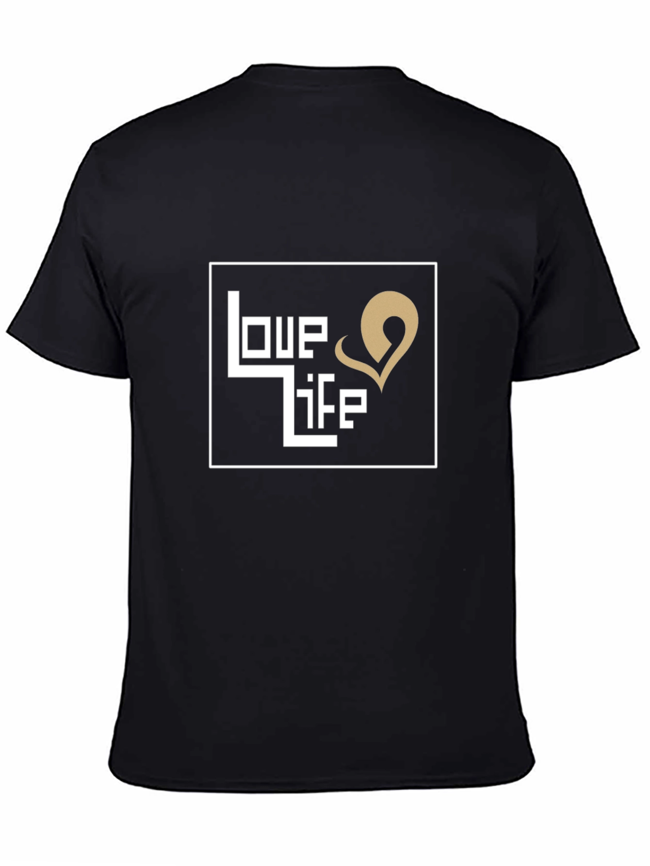 Love Life Graphic Print Black T-Shirt