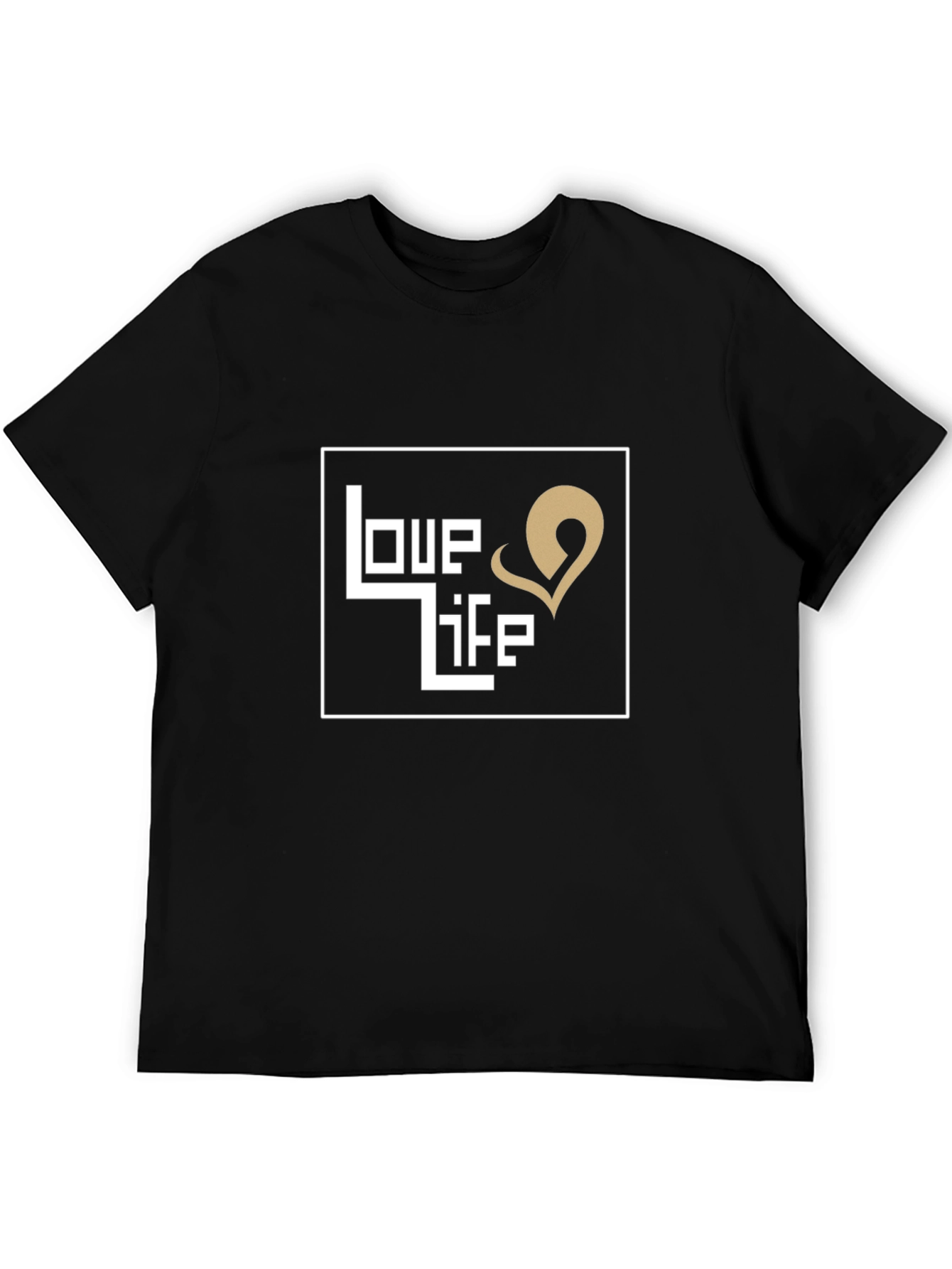Love Life Graphic Print Black T-Shirt