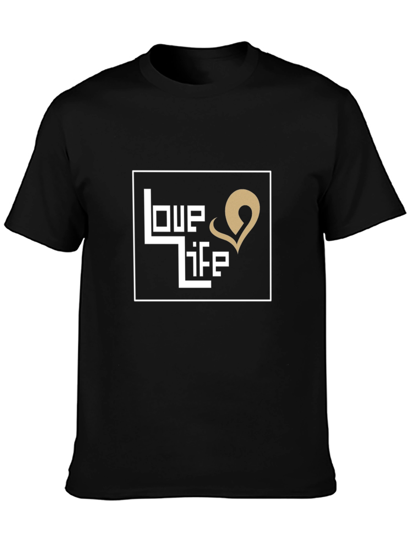 Love Life Graphic Print Black T-Shirt
