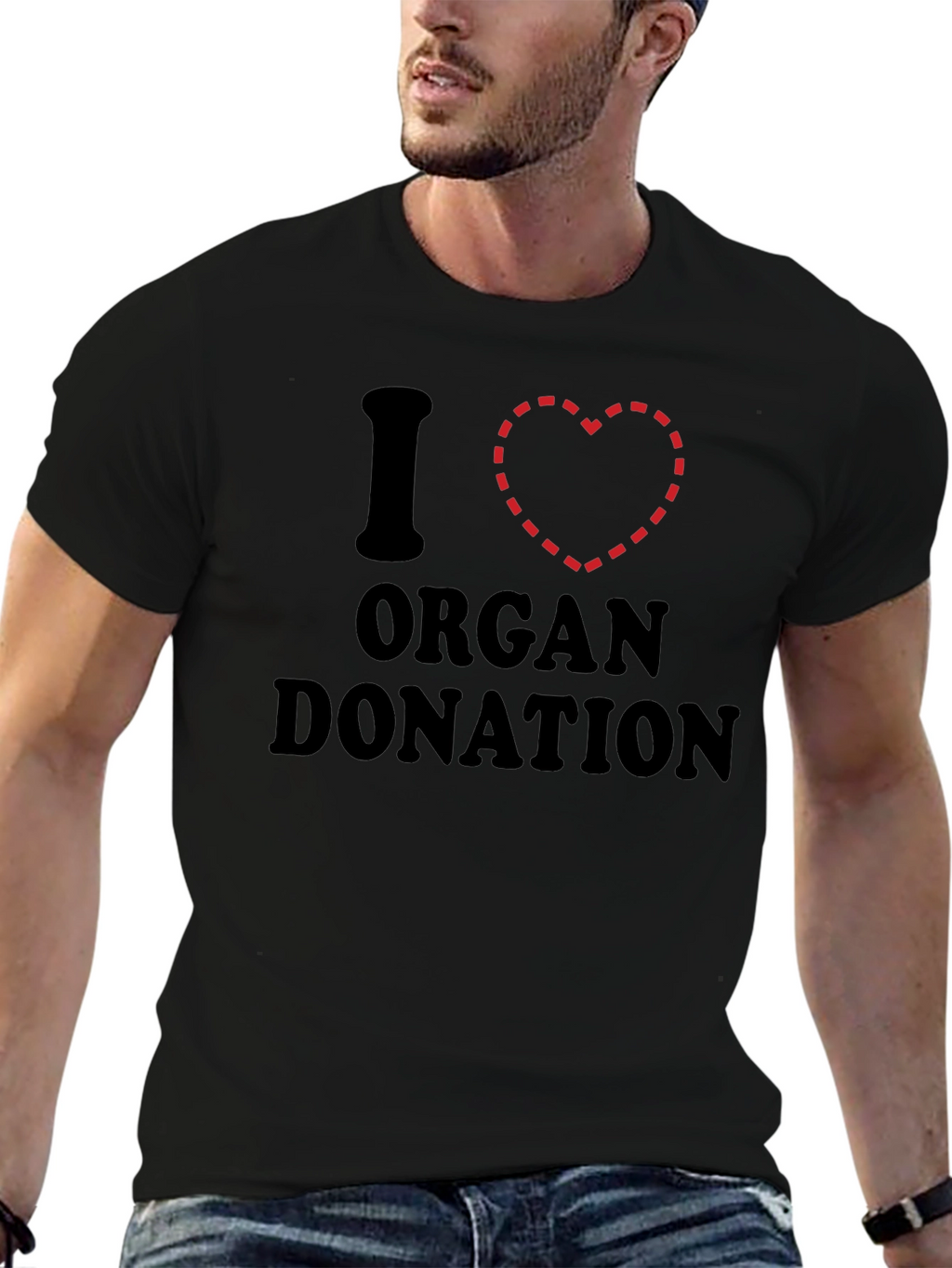 I Heart Organ Donation Black T-Shirt