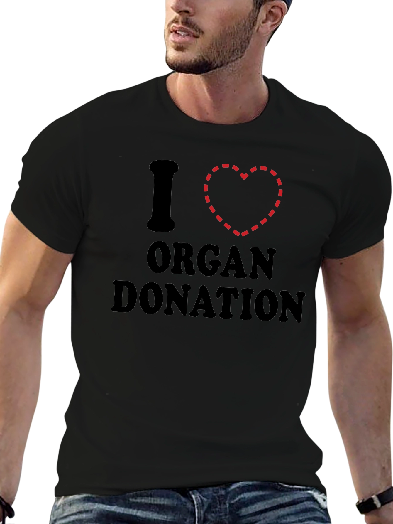 I Heart Organ Donation Black T-Shirt