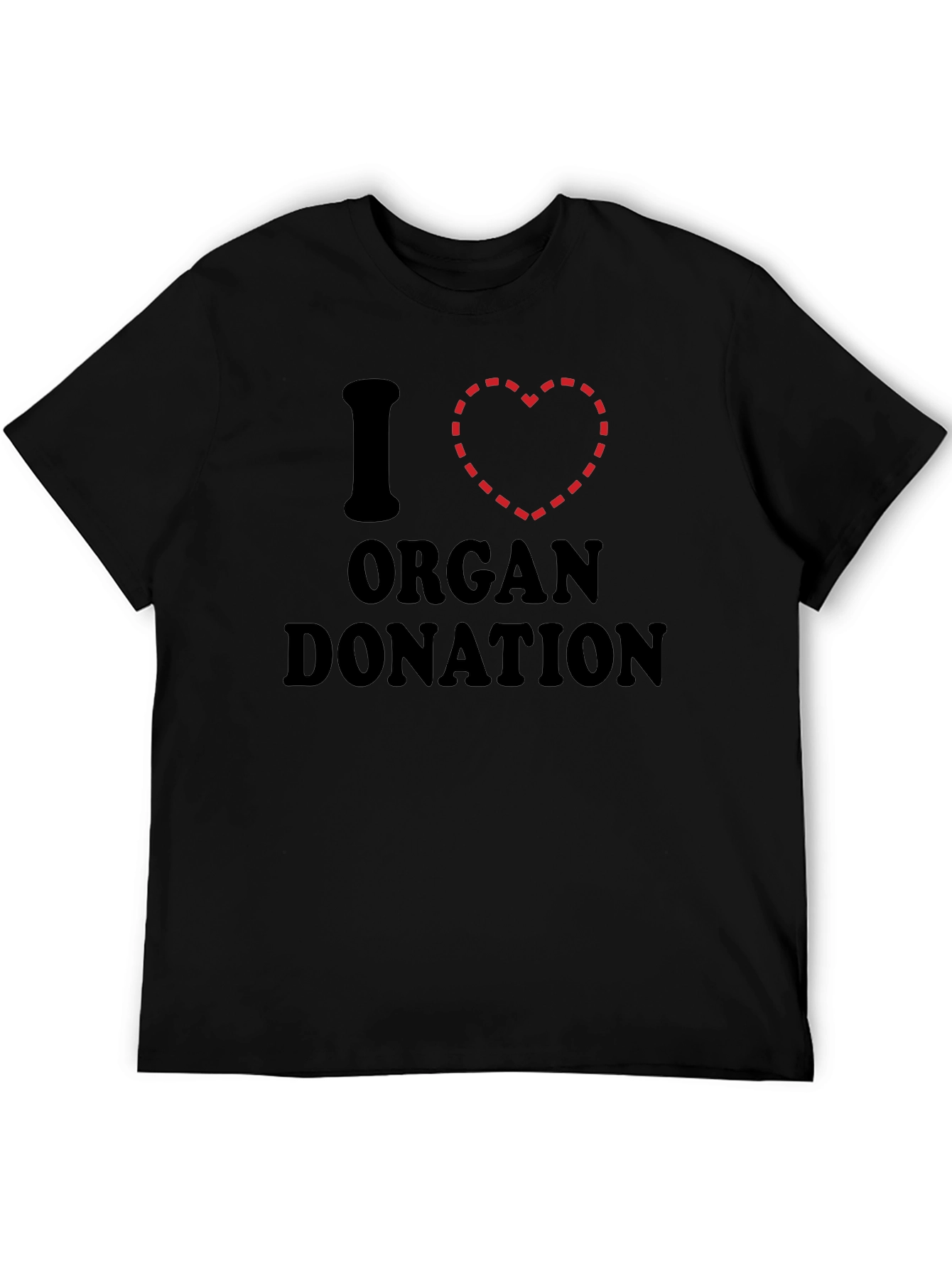 I Heart Organ Donation Black T-Shirt