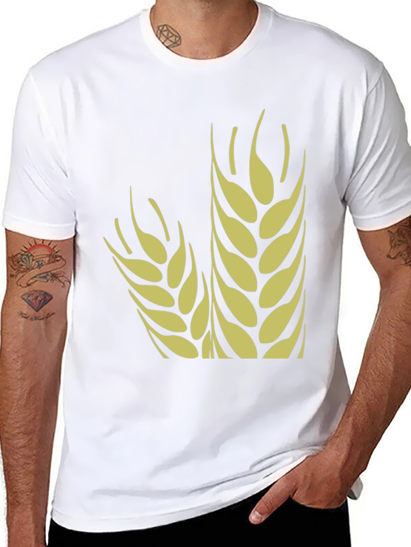 Wheat Graphic Tee - Stylish Black Cotton T-Shirt