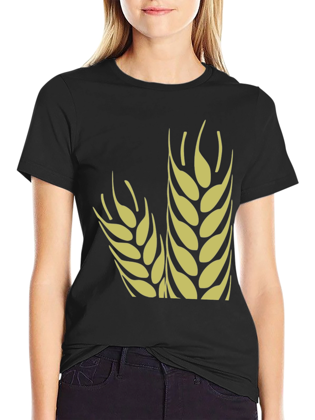 Wheat Graphic Tee - Stylish Black Cotton T-Shirt