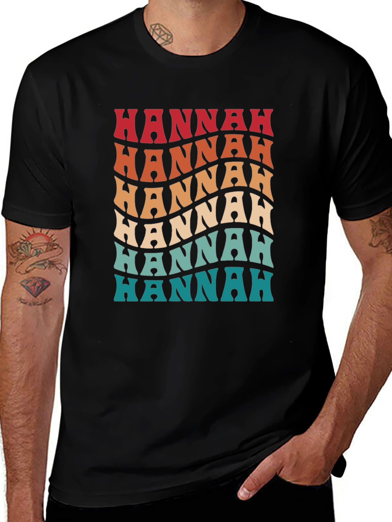 Hannah Retro Wavy T-Shirt - Fun Colorful Tee