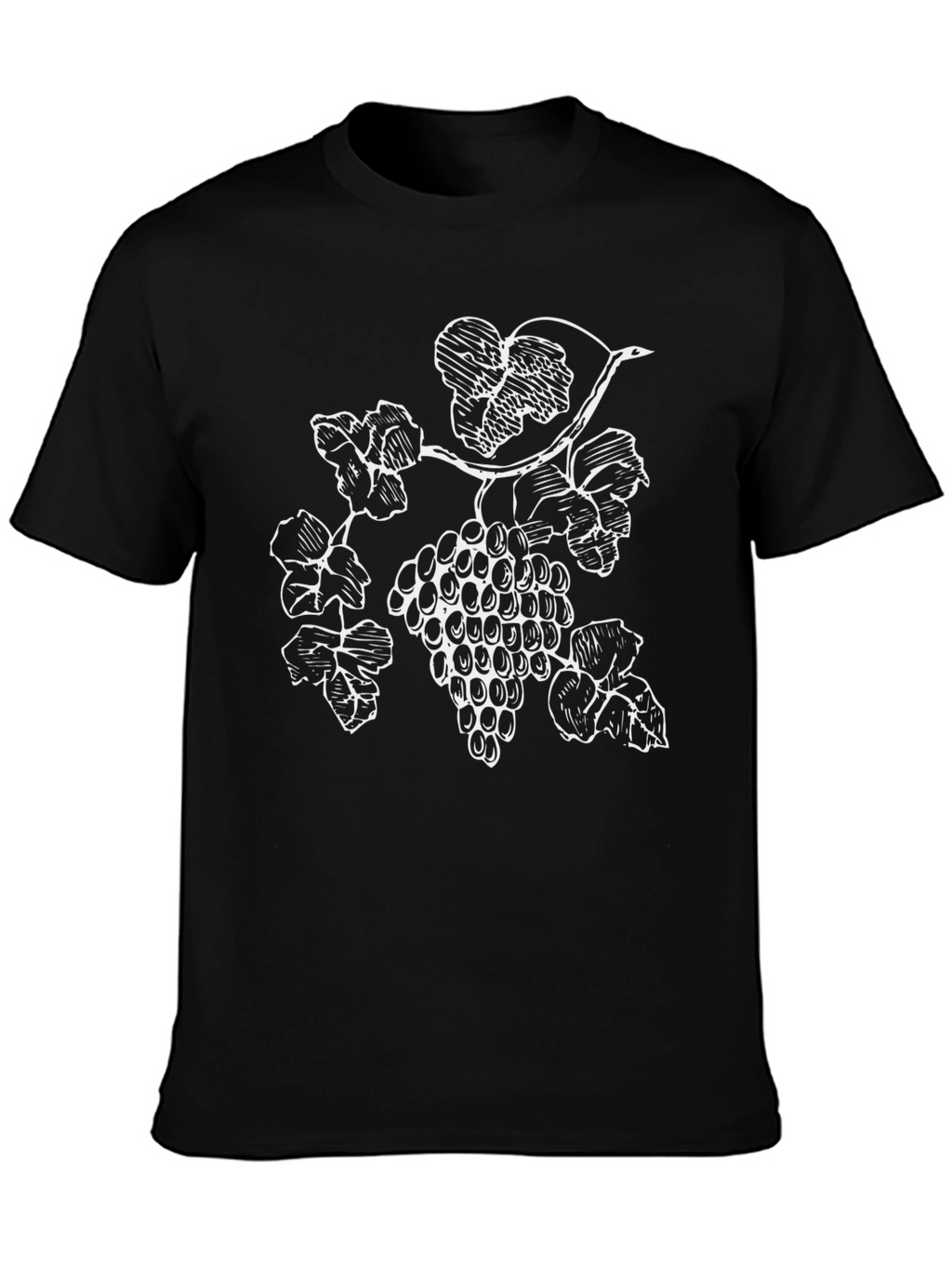 Mens Black T-Shirt with Grapevine Graphic