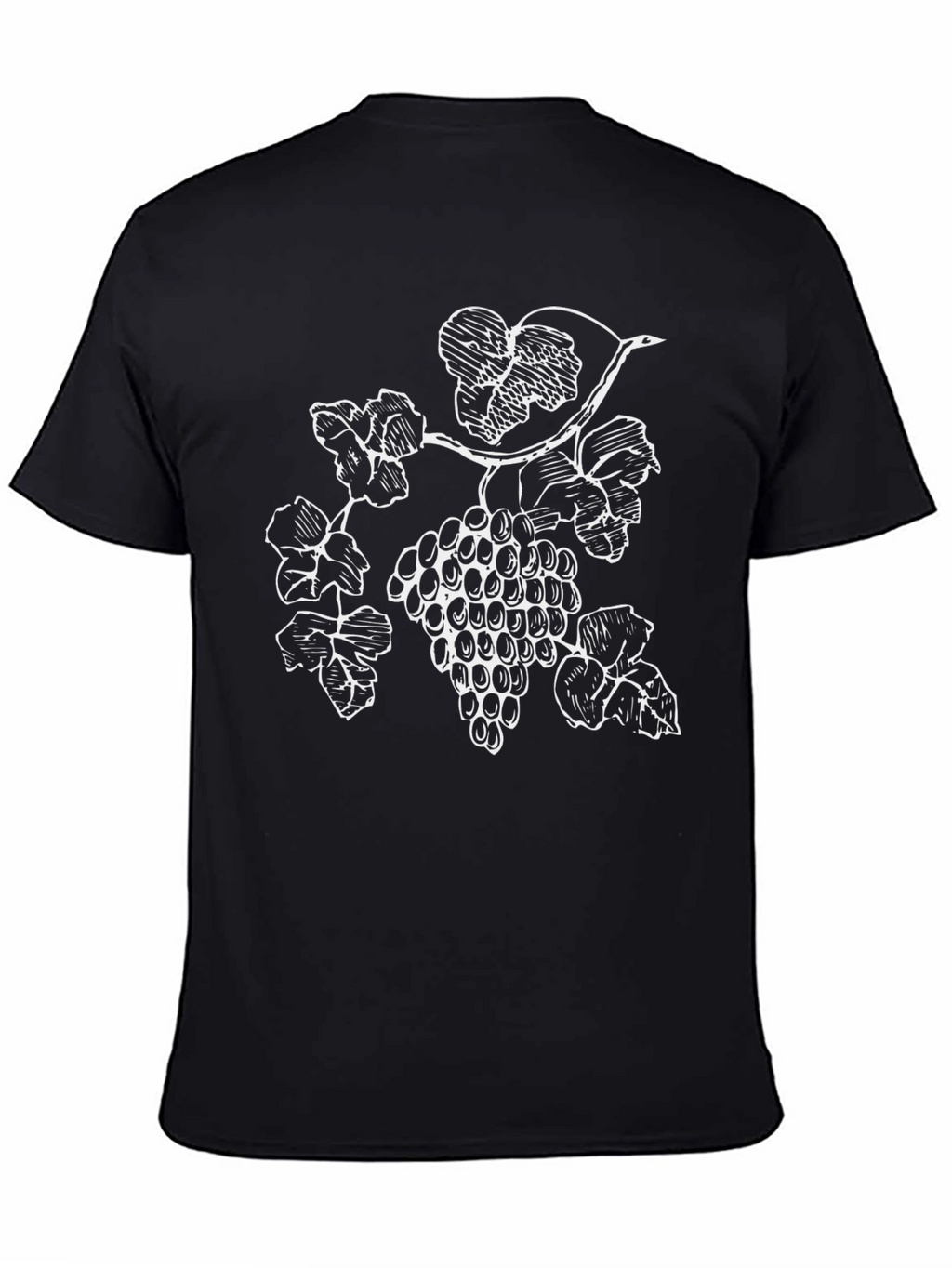 Mens Black T-Shirt with Grapevine Graphic