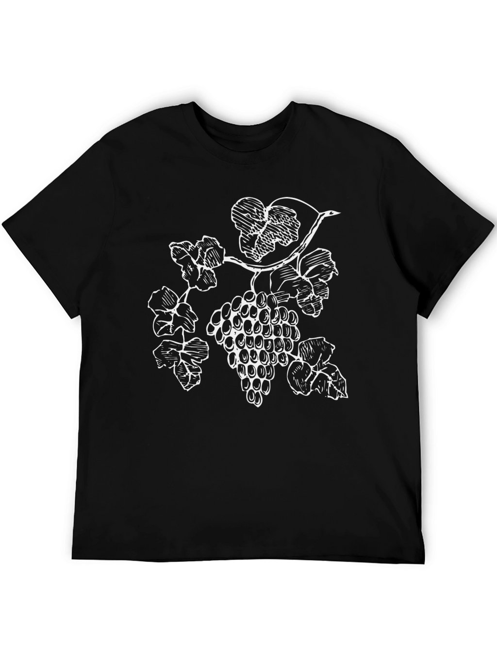 Mens Black T-Shirt with Grapevine Graphic