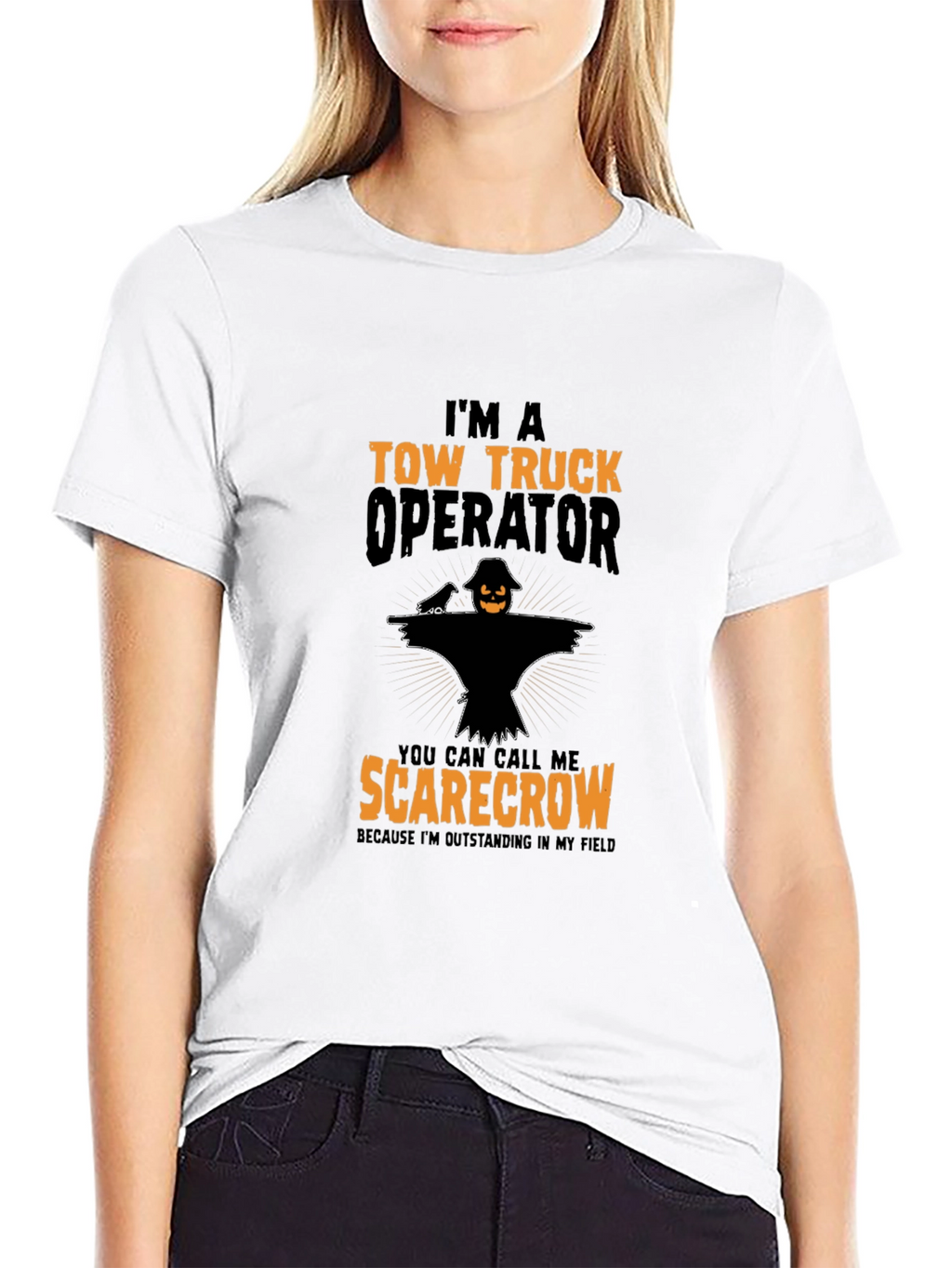 Tow Truck Operator Scarecrow Graphic T-Shirt