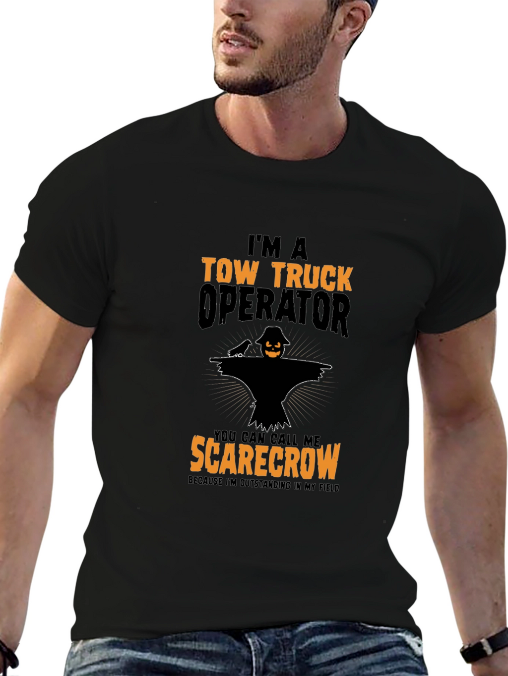 Tow Truck Operator Scarecrow Graphic T-Shirt