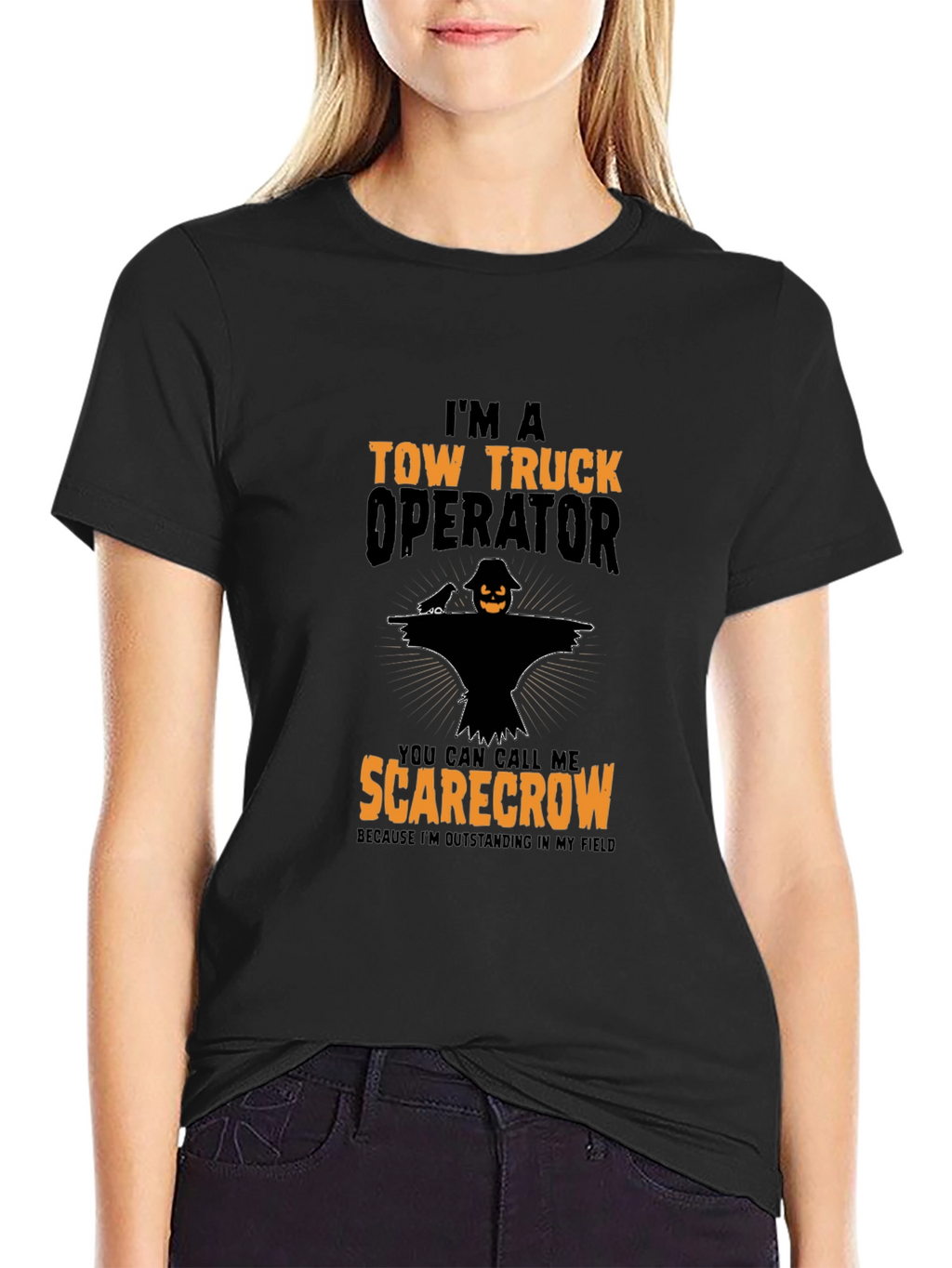 Tow Truck Operator Scarecrow Graphic T-Shirt