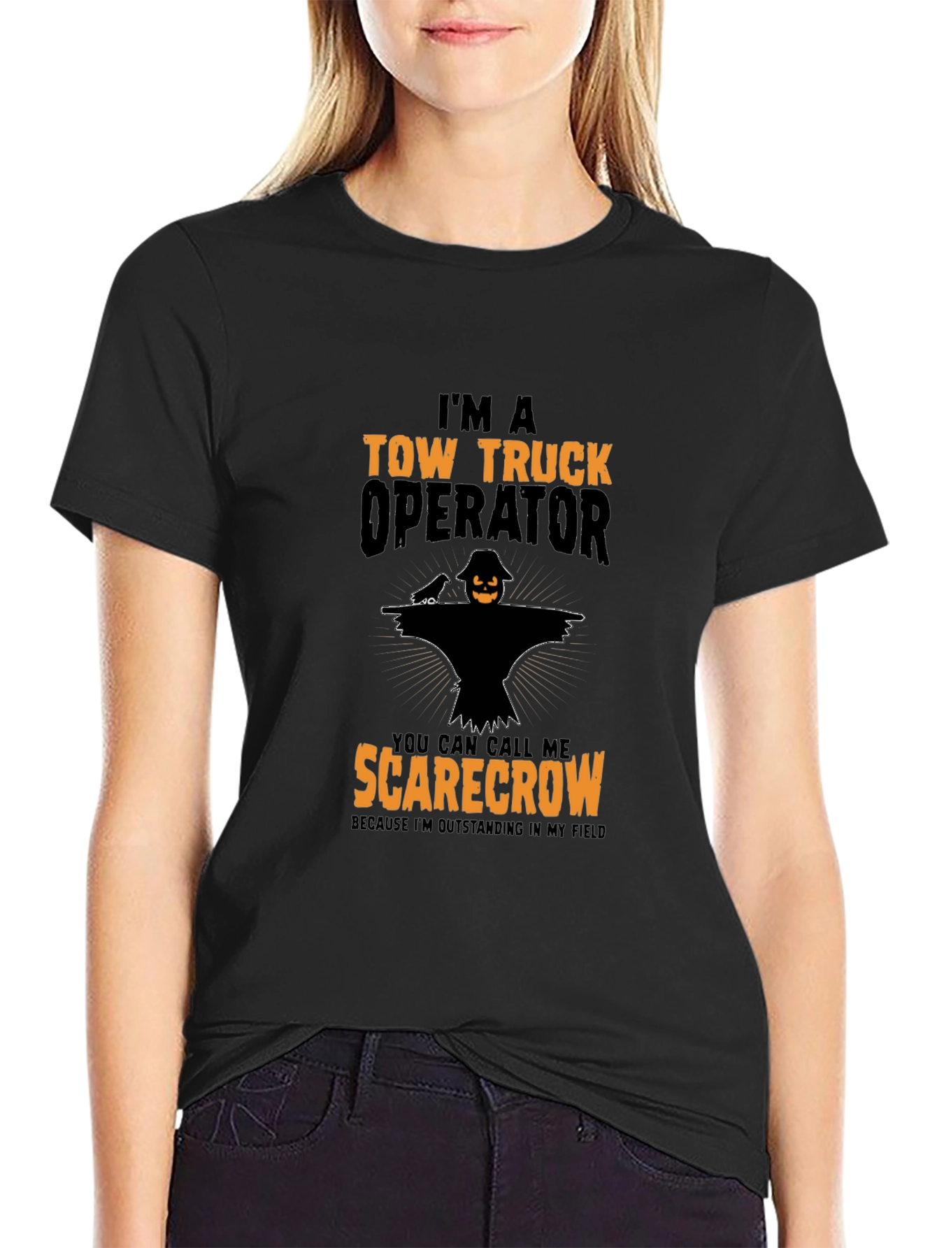 Tow Truck Operator Scarecrow Graphic T-Shirt