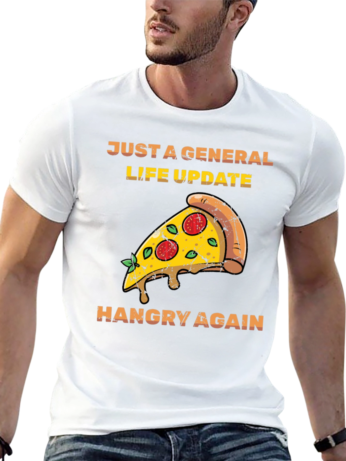 Hangry Again Pizza Slice Graphic Tee