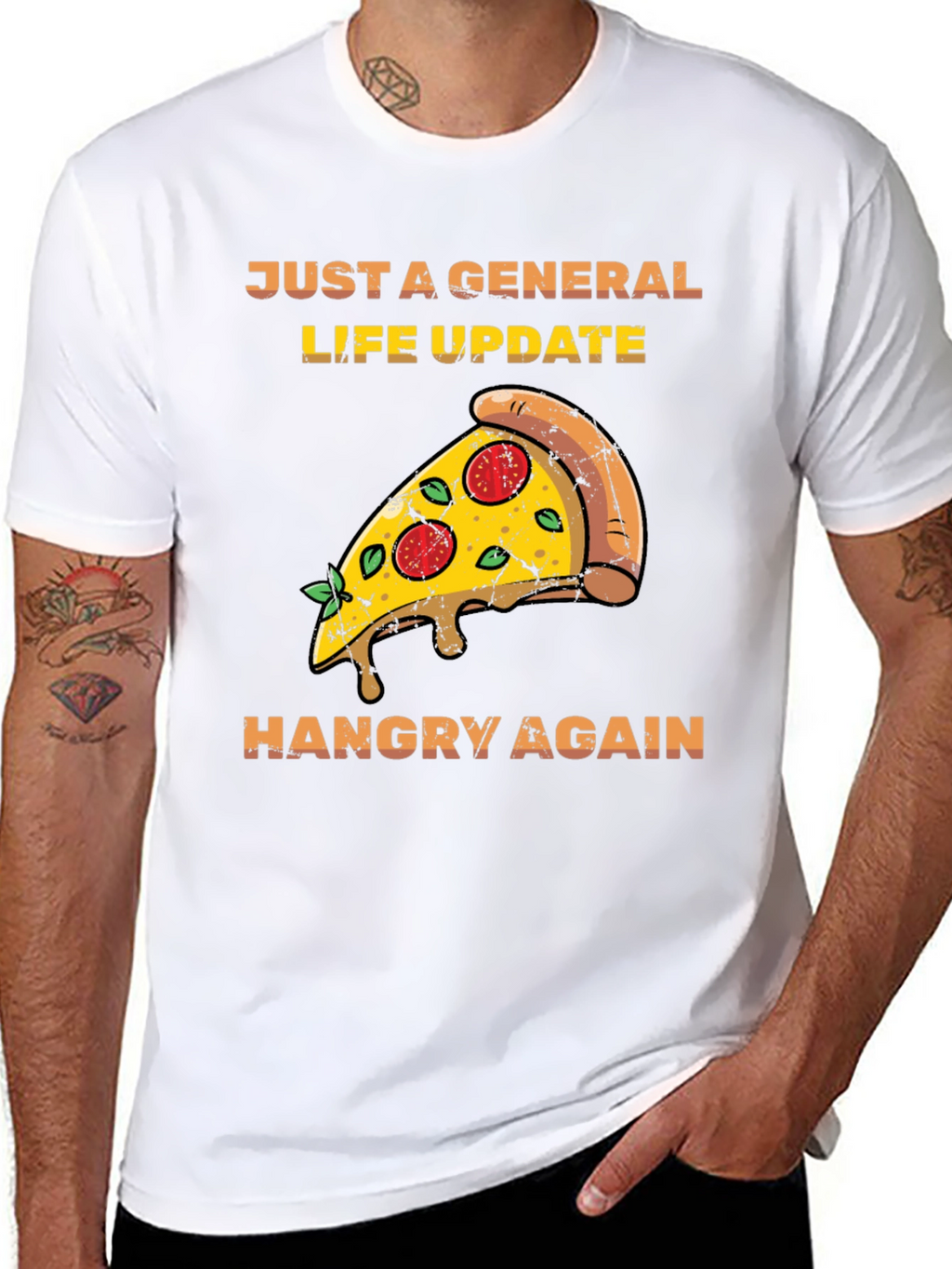 Hangry Again Pizza Slice Graphic Tee