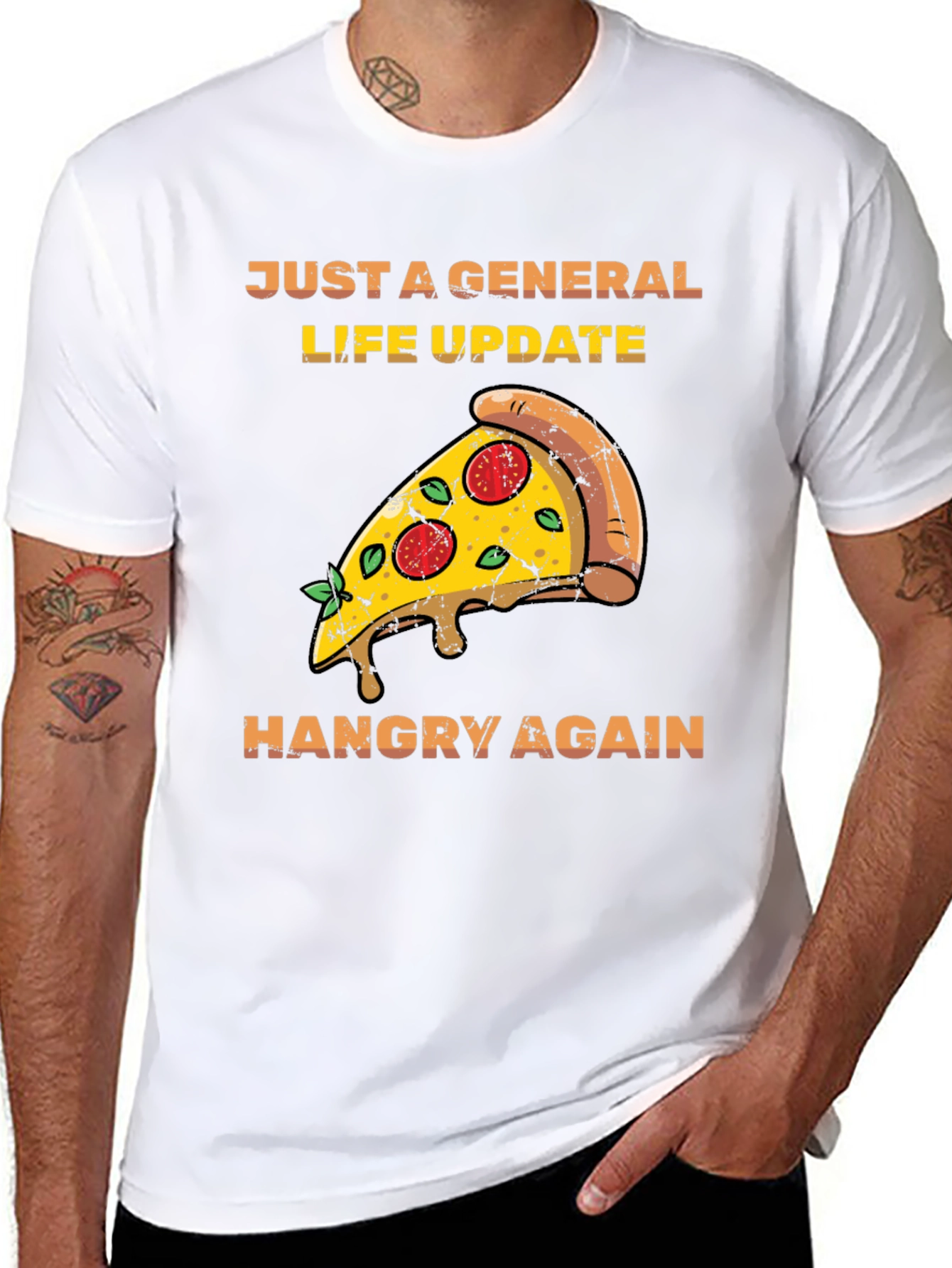 Hangry Again Pizza Slice Graphic Tee