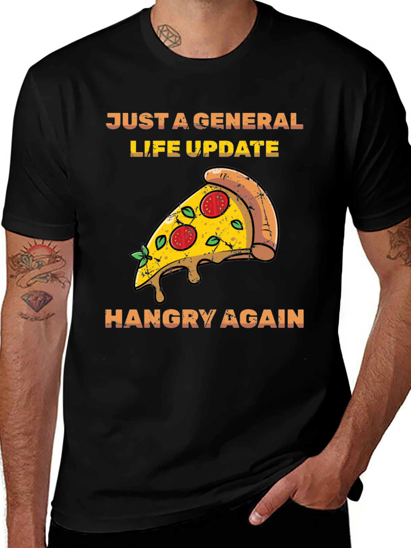 Hangry Again Pizza Slice Graphic Tee