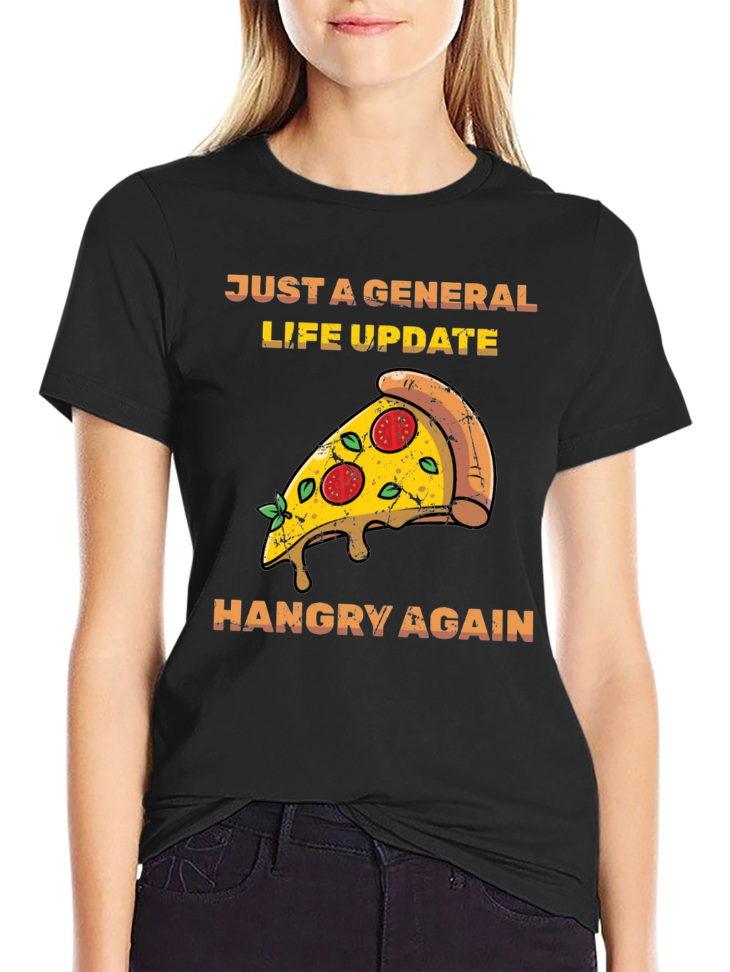 Hangry Again Pizza Slice Graphic Tee