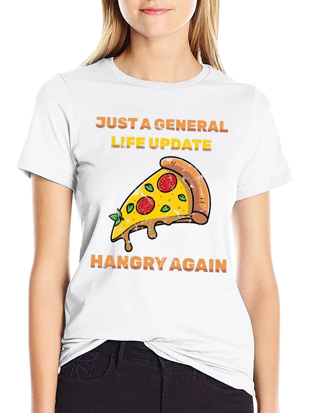 Hangry Again Pizza Slice Graphic Tee