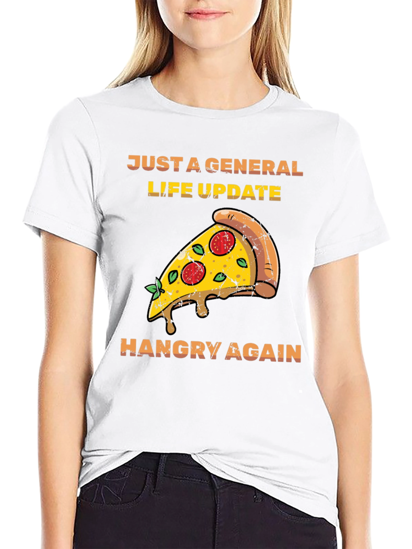 Hangry Again Pizza Slice Graphic Tee