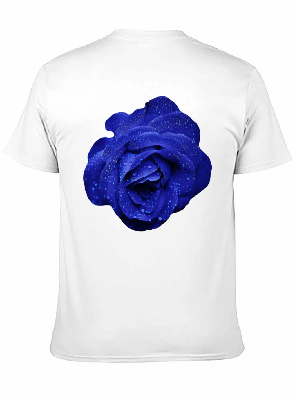 Blue Rose Graphic Tee - Modern Floral Design