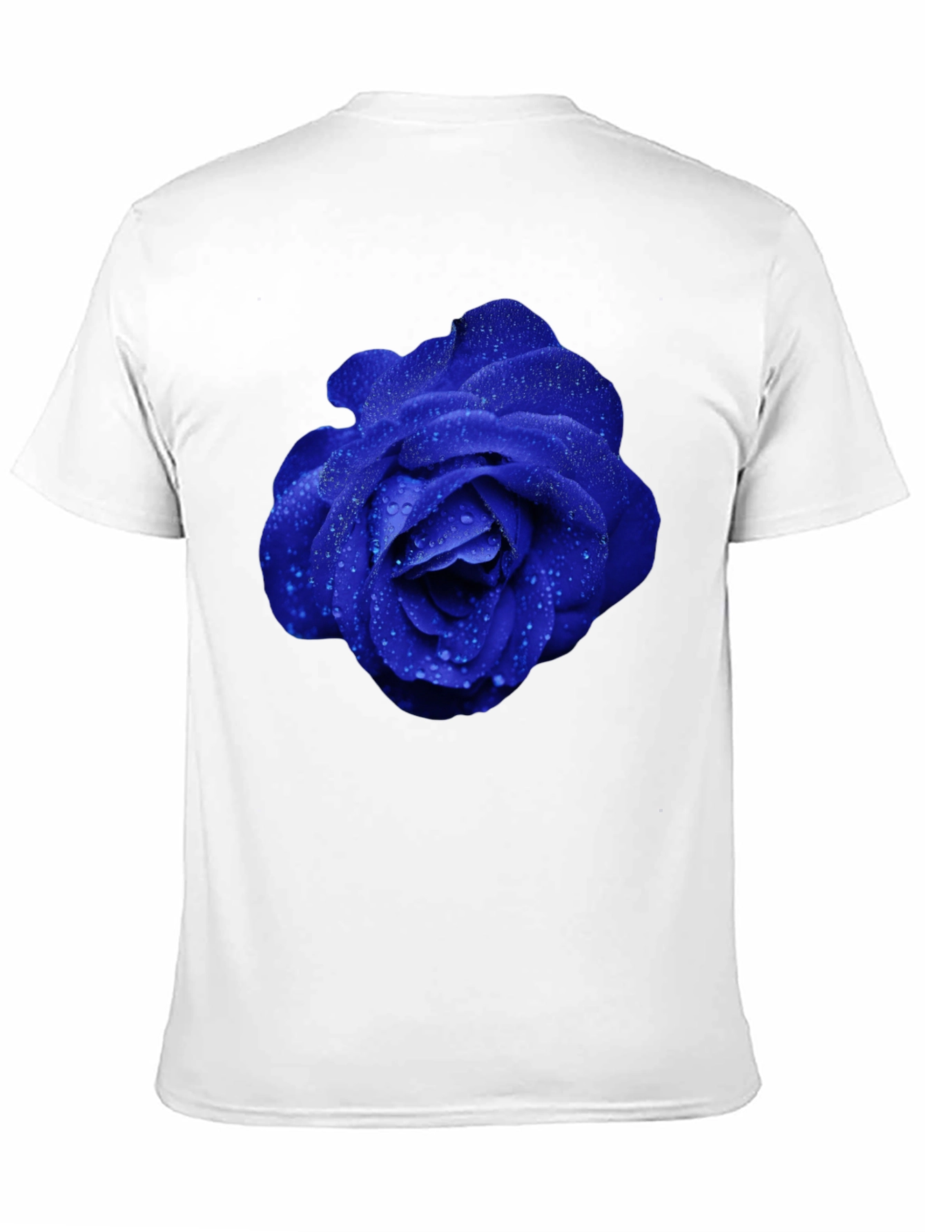 Blue Rose Graphic Tee - Modern Floral Design