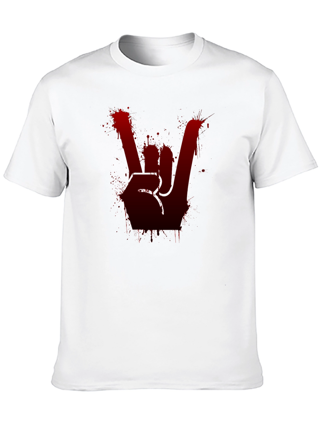 Rock On Black Tee - Blood Splatter Hand Sign