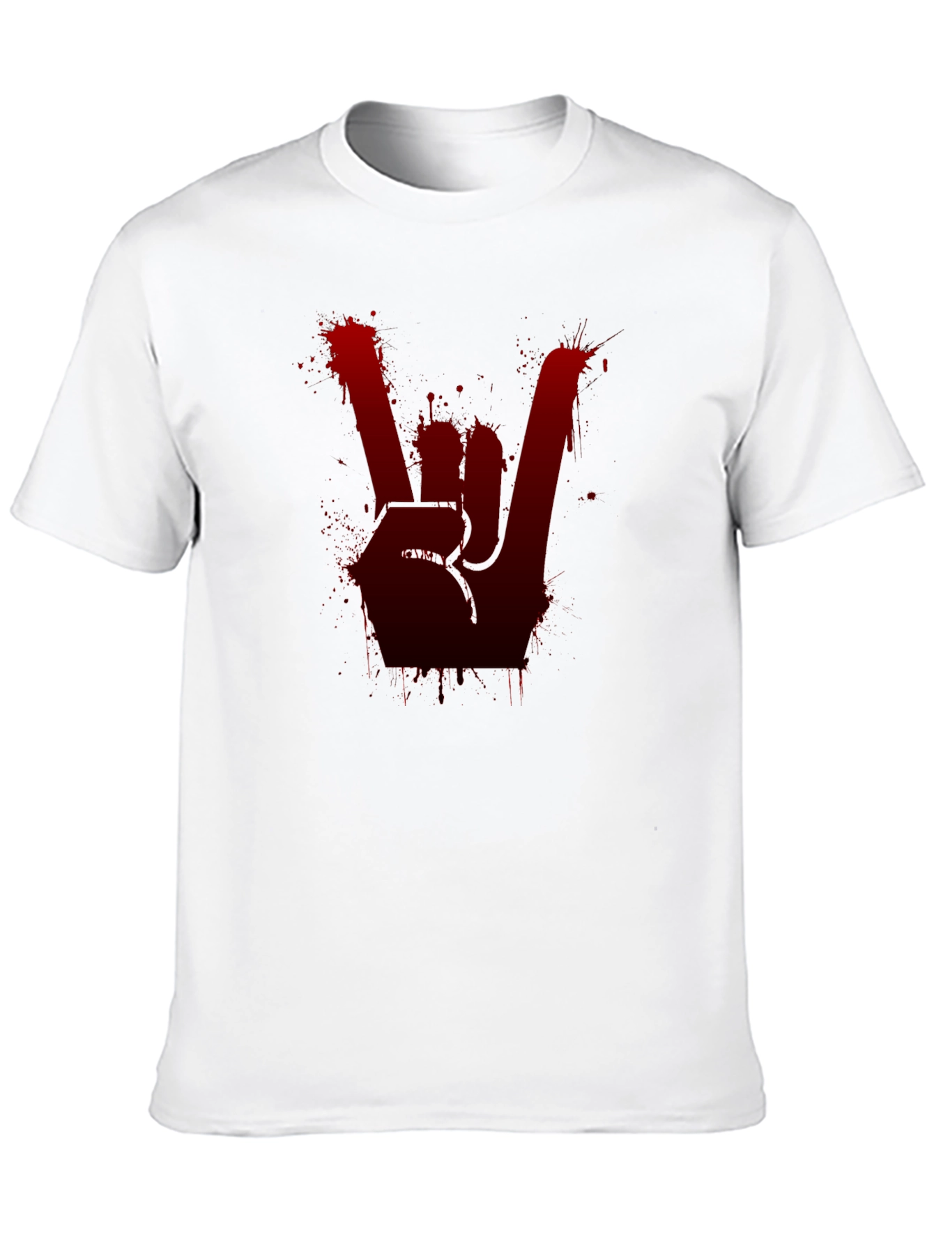 Rock On Black Tee - Blood Splatter Hand Sign