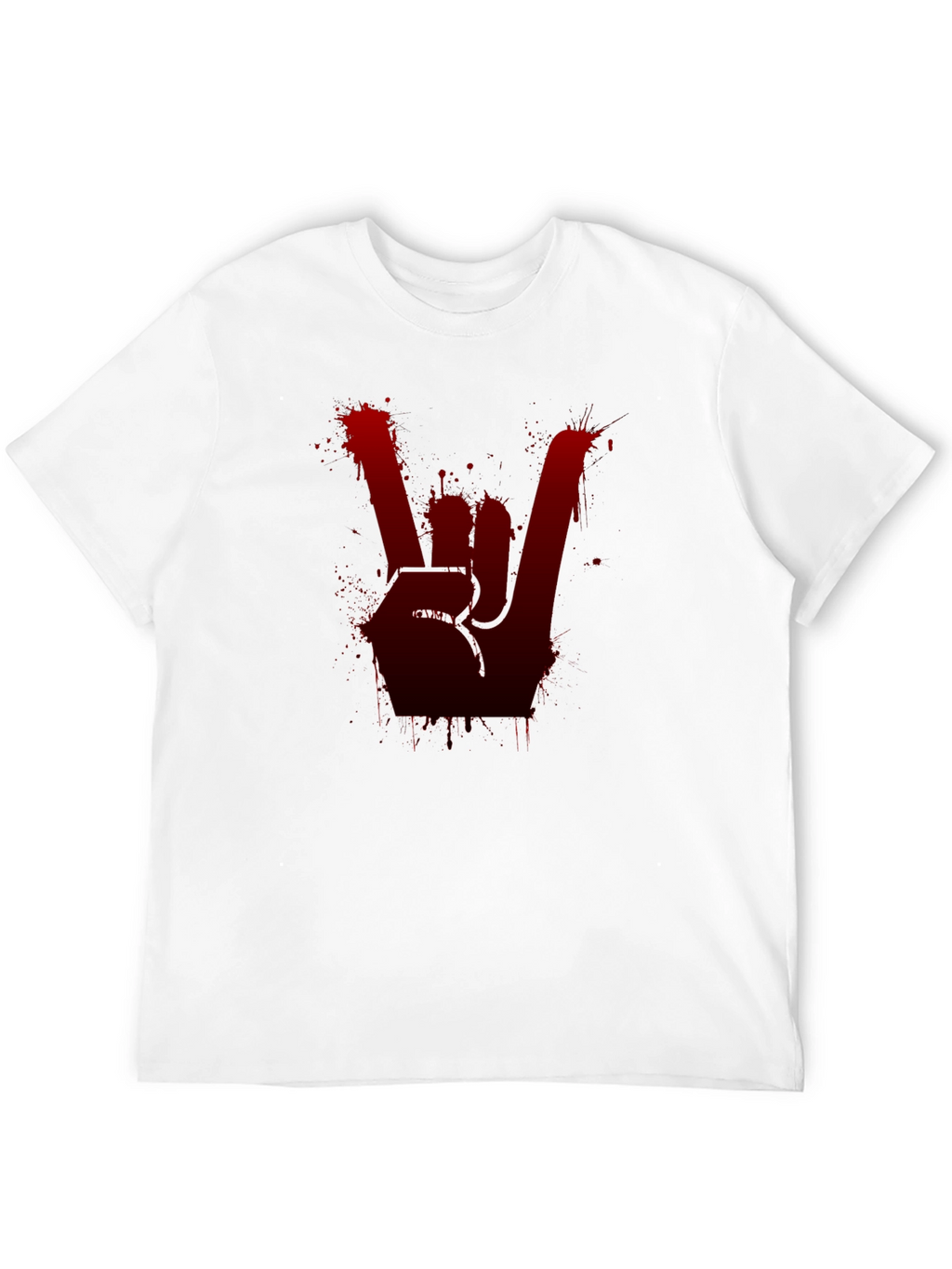 Rock On Black Tee - Blood Splatter Hand Sign