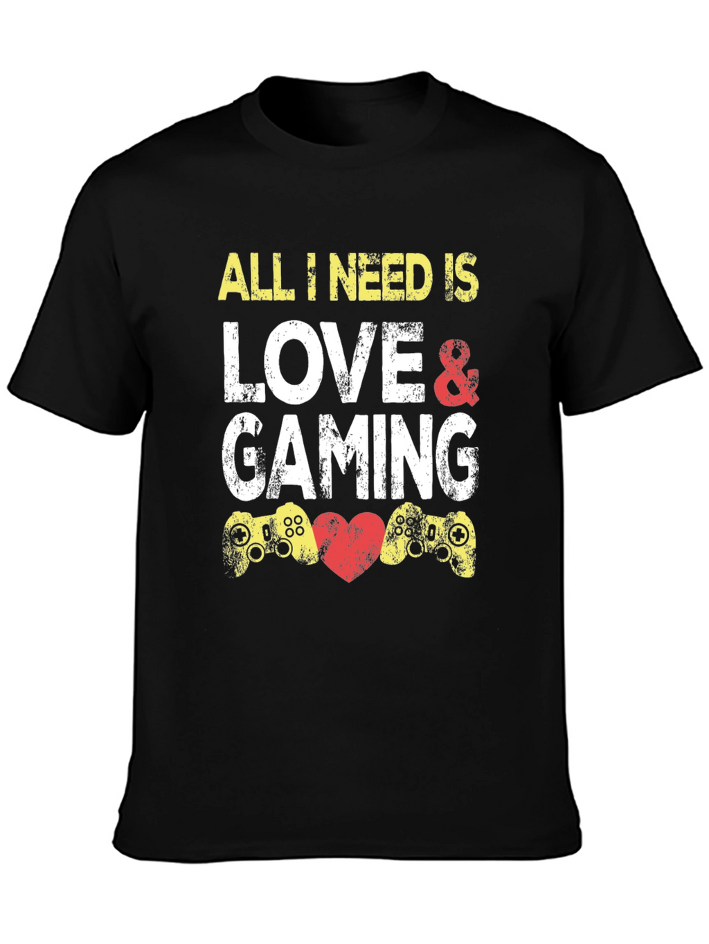 Love and Gaming Black Graphic Tee