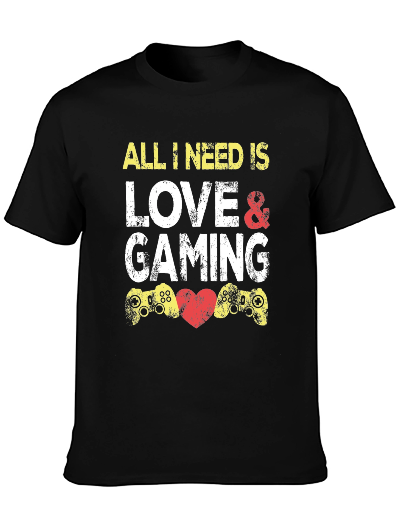Love and Gaming Black Graphic Tee