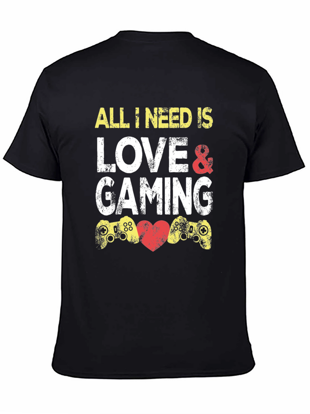 Love and Gaming Black Graphic Tee