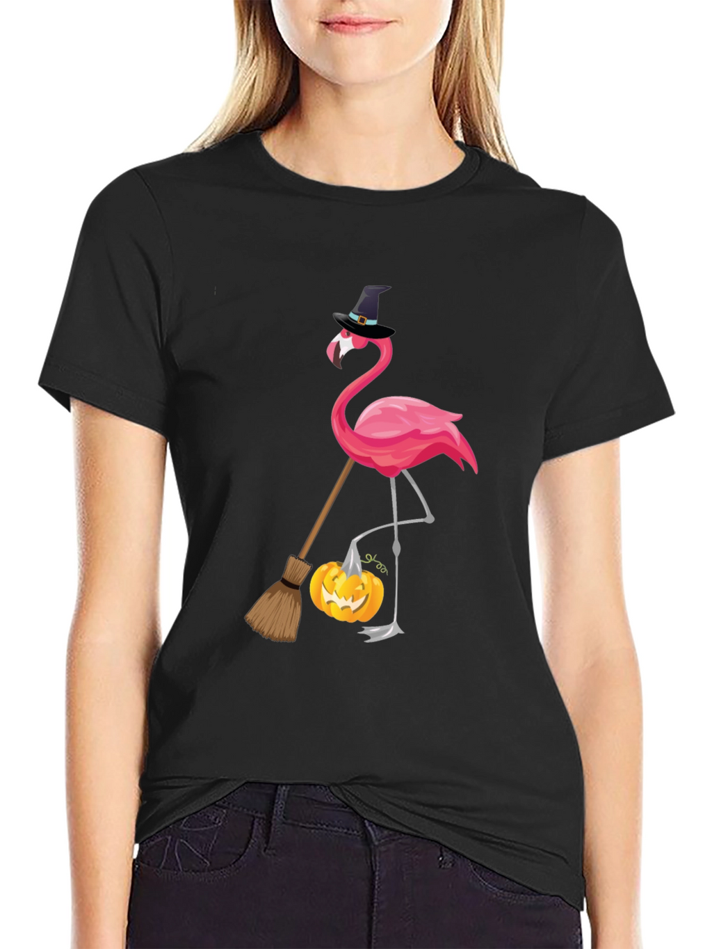 Halloween Flamingo T-Shirt: Witchy Vibes