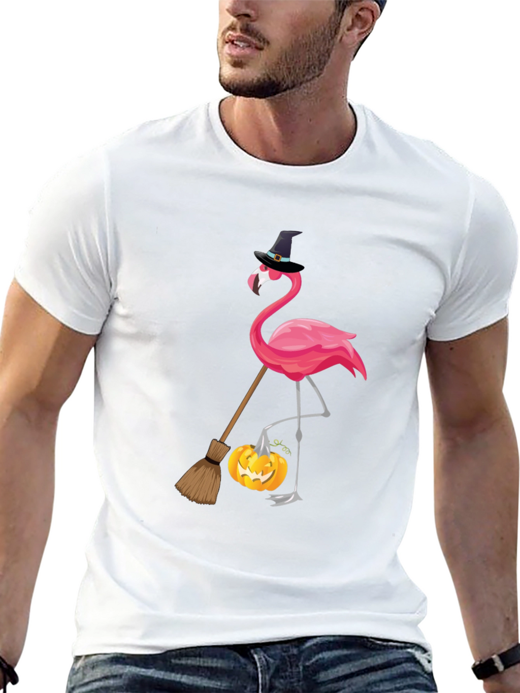 Halloween Flamingo T-Shirt: Witchy Vibes