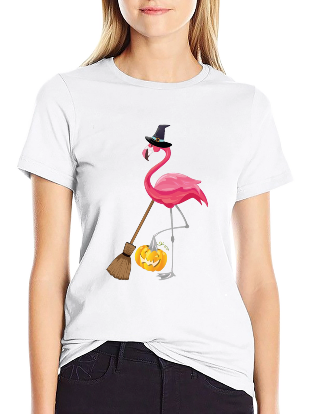 Halloween Flamingo T-Shirt: Witchy Vibes