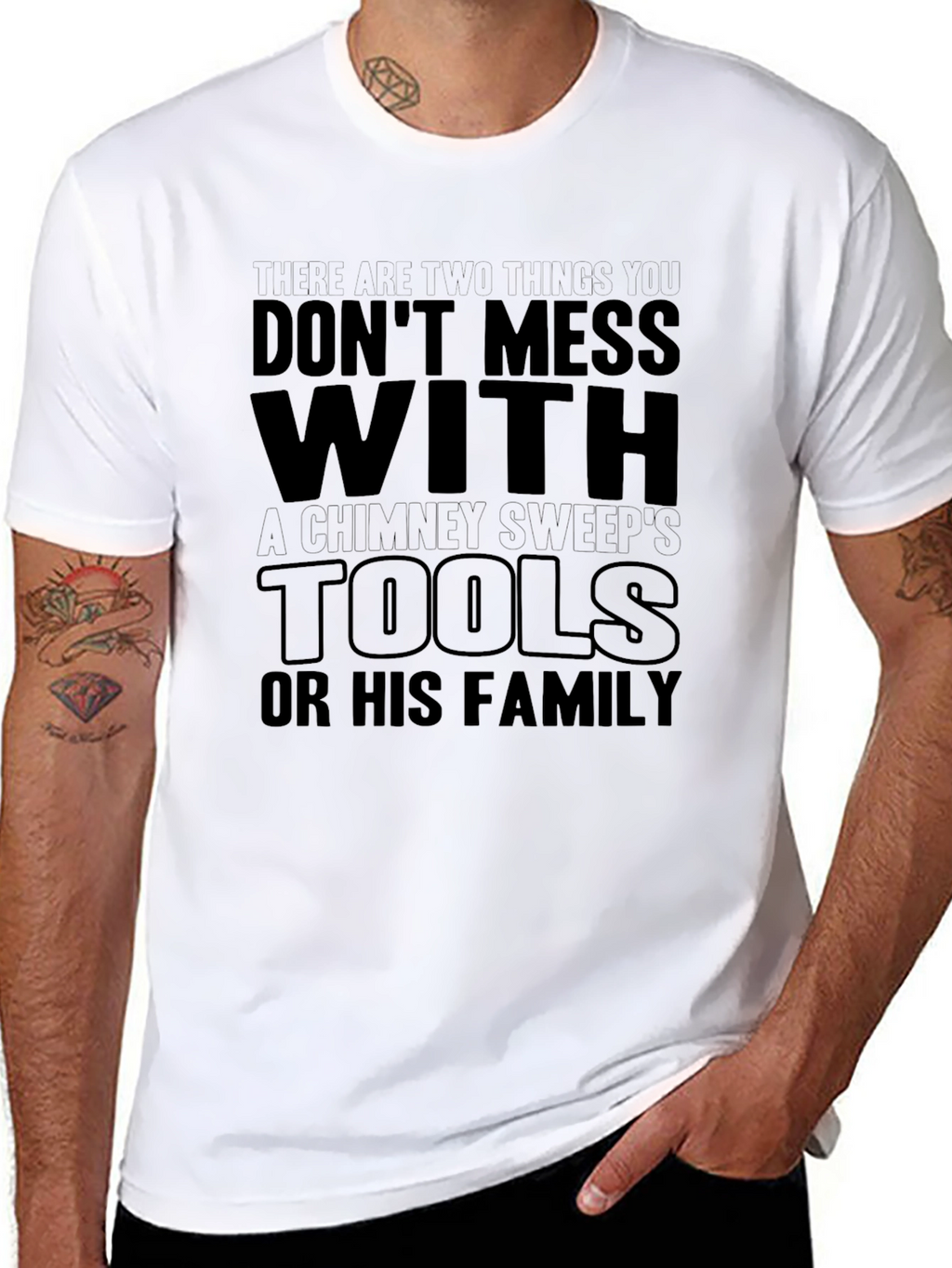 Chimney Sweeps Tools Graphic Tee - Black